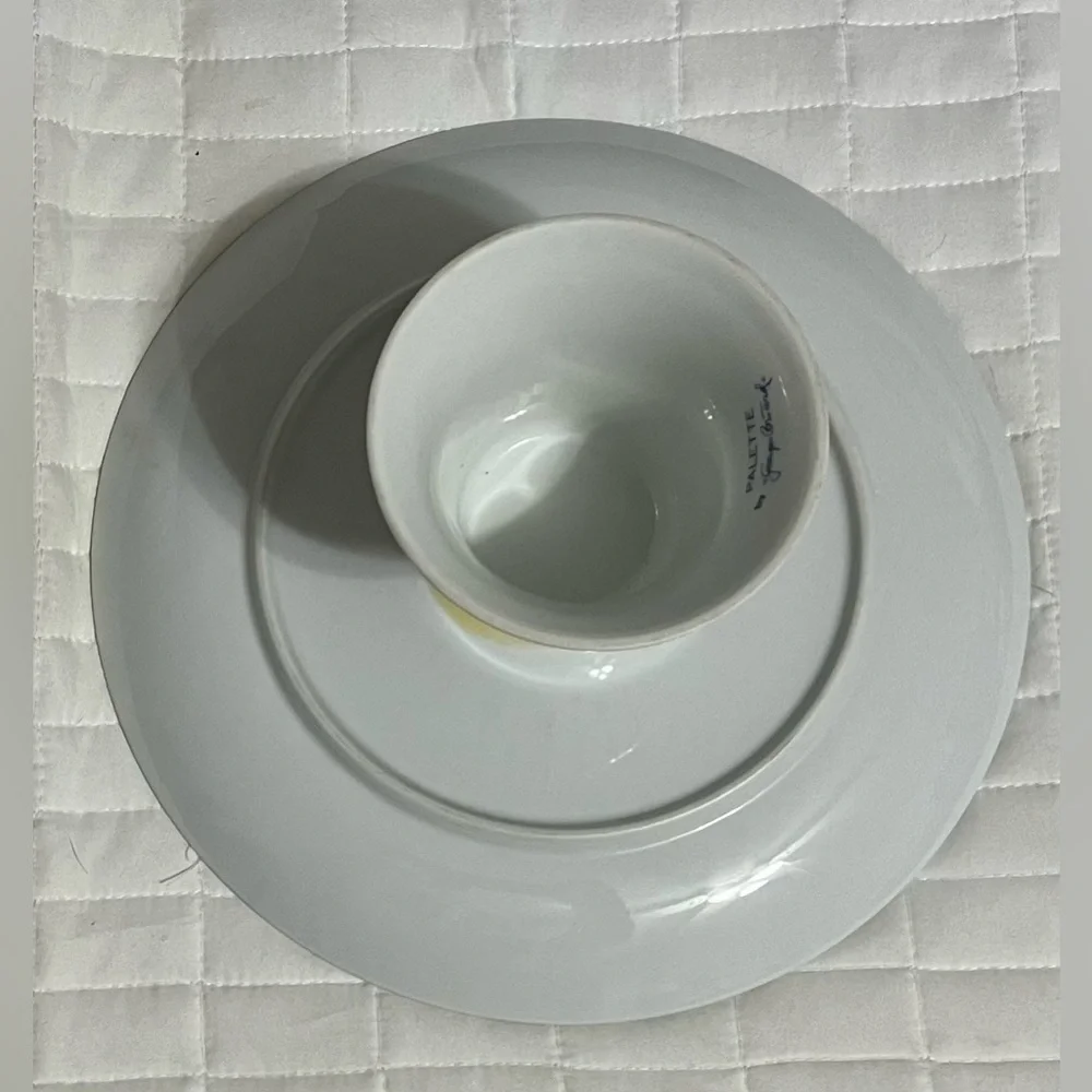 Georges Briard “Palette” multi-colored stripes with tulip patterns cake stand - Picture 7 of 8